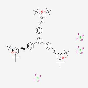 molecular formula C69H81B3F12O3 B13398844 4-[2-[4-[3,5-Bis[4-[2-(2,6-ditert-butylpyrylium-4-yl)ethenyl]phenyl]phenyl]phenyl]ethenyl]-2,6-ditert-butylpyrylium;tritetrafluoroborate 