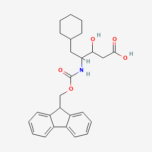 molecular formula C26H31NO5 B13398911 (3S,4S)-5-cyclohexyl-4-({[(9H-fluoren-9-yl)methoxy]carbonyl}amino)-3-hydroxypentanoic acid 