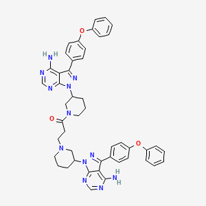 molecular formula C47H46N12O3 B13398923 1,3-Bis[3-[4-amino-3-(4-phenoxyphenyl)pyrazolo[3,4-d]pyrimidin-1-yl]piperidin-1-yl]propan-1-one 