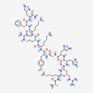 molecular formula C71H110N28O13 B13399060 H-DL-Ala-DL-Lys-DL-Arg-DL-His-DL-His-Gly-DL-Tyr-DL-Lys-DL-Arg-DL-Lys-DL-Phe-DL-His-NH2 
