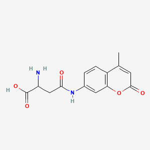 molecular formula C14H14N2O5 B13399125 L-Aspartic acid beta-7-amido-4-methylcoumarin 