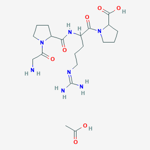 molecular formula C20H35N7O7 B13399218 H-Gly-DL-Pro-DL-Arg-DL-Pro-OH.CH3CO2H 