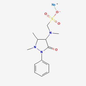 molecular formula C13H18N3NaO4S B13399296 Sodium ((1,5-dimethyl-3-oxo-2-phenylpyrazolidin-4-yl)(methyl)amino)methanesulfonate 