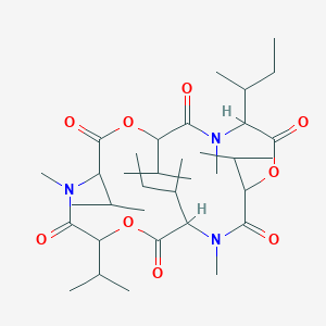 molecular formula C35H61N3O9 B13399313 cyclo[DL-OVal-DL-N(Me)Val-DL-OVal-DL-N(Me)xiIle-DL-OVal-DL-N(Me)xiIle] 