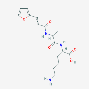 molecular formula C16H23N3O5 B13399435 6-Amino-2-[2-[3-(furan-2-yl)prop-2-enoylamino]propanoylamino]hexanoic acid 