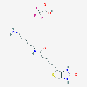 molecular formula C17H29F3N4O4S B13399523 N-(5-aminopentyl)-5-(2-oxo-1,3,3a,4,6,6a-hexahydrothieno[3,4-d]imidazol-4-yl)pentanamide;2,2,2-trifluoroacetic acid 