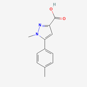 molecular formula C12H12N2O2 B1339954 1-Methyl-5-(p-tolyl)-1H-pyrazole-3-carboxylic acid CAS No. 124344-99-6