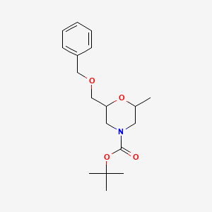 molecular formula C18H27NO4 B13399681 Tert-butyl 2-methyl-6-(phenylmethoxymethyl)morpholine-4-carboxylate 