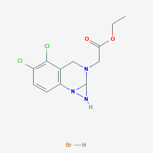 molecular formula C12H14BrCl2N3O2 B13399720 ethyl 2-(4,5-dichloro-1a,3-dihydro-1H-diazirino[1,3-a]quinazolin-2-yl)acetate;hydrobromide 