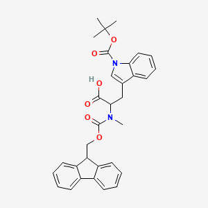 molecular formula C32H32N2O6 B13399749 (R)-2-((((9H-Fluoren-9-yl)methoxy)carbonyl)(methyl)amino)-3-(1-(tert-butoxycarbonyl)-1H-indol-3-yl)propanoic acid 