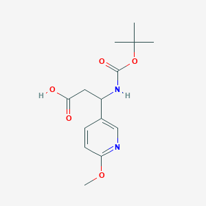 molecular formula C14H20N2O5 B13399766 Boc-(S)-3-amino-3-(6-methoxy-3-pyridyl)propionic acid 