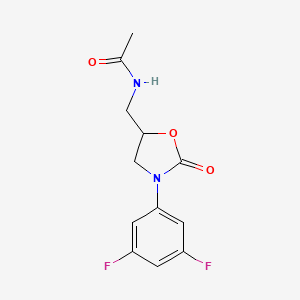 molecular formula C12H12F2N2O3 B13399778 N-[[3-(3,5-difluorophenyl)-2-oxo-1,3-oxazolidin-5-yl]methyl]acetamide 