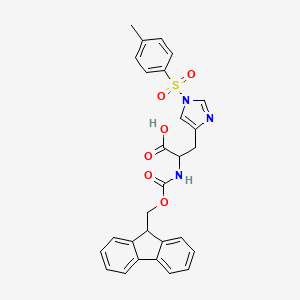molecular formula C28H25N3O6S B13399811 Nalpha-Fmoc-N(im)-tosyl-L-histidine 
