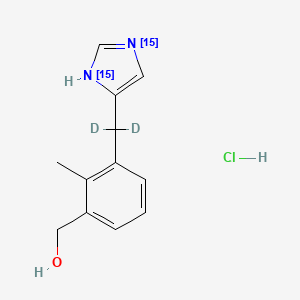 molecular formula C12H15ClN2O B13399859 3-Hydroxy Detomidine-15N2,d2 Hydrochloride 
