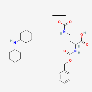 molecular formula C29H47N3O6 B13399907 N-cyclohexylcyclohexanamine;4-[(2-methylpropan-2-yl)oxycarbonylamino]-2-(phenylmethoxycarbonylamino)butanoic acid 