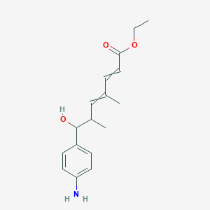 molecular formula C17H23NO3 B13400003 ethyl (2E,4E,6R,7R)-7-(4-aminophenyl)-7-hydroxy-4,6-dimethylhepta-2,4-dienoate 