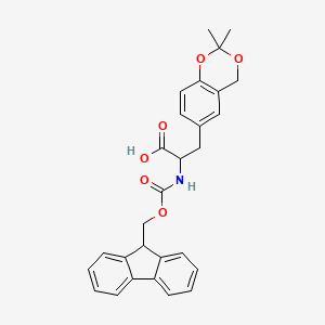 molecular formula C28H27NO6 B13400128 Fmoc-3-hydroxymethyl-Tyr(isopropylidene ketal)-OH 