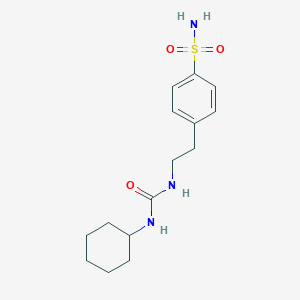 molecular formula C15H23N3O3S B134002 4-(2-((Cyclohexylcarbamoyl)amino)ethyl)benzenesulfonamide CAS No. 10080-05-4