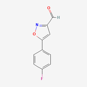 molecular formula C10H6FNO2 B1340020 5-(4-氟苯基)异噁唑-3-甲醛 CAS No. 640292-06-4