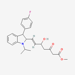 molecular formula C25H28FNO4 B13400315 Methyl 7-[3-(4-fluorophenyl)-1-isopropyl-2,3-dihydroindol-2-YL]-5-hydroxy-3-oxohept-6-enoate 