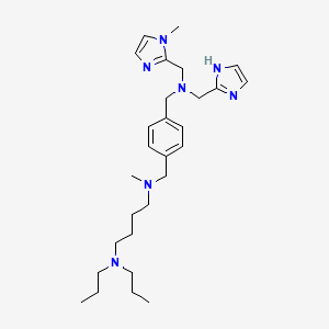 molecular formula C28H45N7 B1340036 N-[[4-[[1H-imidazol-2-ylmethyl-[(1-methylimidazol-2-yl)methyl]amino]methyl]phenyl]methyl]-N-methyl-N',N'-dipropylbutane-1,4-diamine CAS No. 675135-77-0