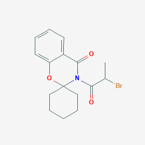 molecular formula C16H18BrNO3 B134004 3-(2-Bromopropanoyl)spiro[benzo[e][1,3]oxazine-2,1'-cyclohexan]-4(3H)-one CAS No. 158299-05-9