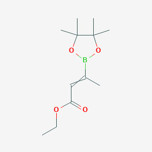 molecular formula C12H21BO4 B13400514 ethyl 3-(4,4,5,5-tetramethyl-1,3,2-dioxaborolan-2-yl)but-2-enoate 