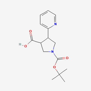molecular formula C15H20N2O4 B13400515 Boc-trans-4-(2-pyridinyl)-pyrrolidine-3-carboxylic acid 