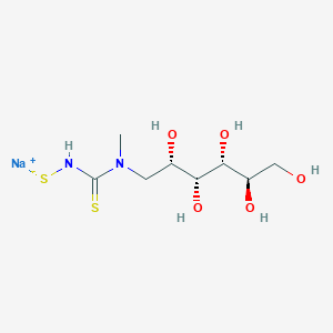 molecular formula C8H17N2NaO5S2 B13400538 N-(Dithiocarbamoyl)-N-methyl-D-glucamine,sodium salt 