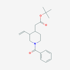 molecular formula C20H27NO3 B13400547 Tert-butyl 2-(1-benzoyl-3-ethenylpiperidin-4-yl)acetate 
