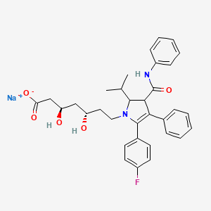 molecular formula C33H36FN2NaO5 B13400561 sodium;(3R,5S)-7-[5-(4-fluorophenyl)-4-phenyl-3-(phenylcarbamoyl)-2-propan-2-yl-2,3-dihydropyrrol-1-yl]-3,5-dihydroxyheptanoate 