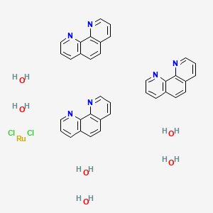 molecular formula C36H36Cl2N6O6Ru B13400587 Dichlorotris(1,10-phenanthroline)ruthenium hydrate 