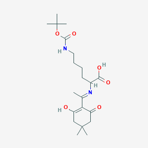 molecular formula C21H34N2O6 B13400599 N-alpha-1-(4,4-Dimethyl-2,6-dioxocyclohex-1-ylidene)ethyl-Nepsilon-Boc-D-lysine 