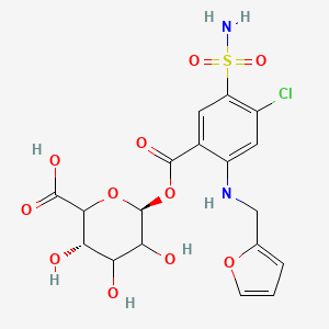molecular formula C18H19ClN2O11S B13400726 (3S,6S)-6-[4-chloro-2-(furan-2-ylmethylamino)-5-sulfamoylbenzoyl]oxy-3,4,5-trihydroxyoxane-2-carboxylic acid 