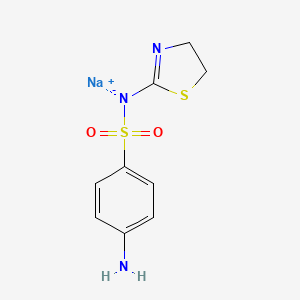 molecular formula C9H10N3NaO2S2 B13400745 Sodium;(4-aminophenyl)sulfonyl-(4,5-dihydro-1,3-thiazol-2-yl)azanide 