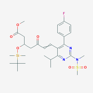 molecular formula C29H42FN3O6SSi B13400790 Methyl 7-[4-(4-fluorophenyl)-6-isopropyl-2-(N-methyl-N-methylsulfonylamino)pyrimidine-5-yl]-(3R)-3-(tert-butyldimethylsilyloxy)-5-oxo-(6E)-heptanoate 