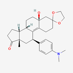 molecular formula C28H37NO4 B13400827 (5|A,11|A)-11-[4-(Dimethylamino)phenyl]-5-hydroxy-estr-9-ene-3,17-dione Cyclic 3-(1,2-Ethanediyl Acetal) 