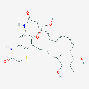 molecular formula C30H40N2O7S B13400847 (5R,6E,8E,10E,13S,14S,15R,16Z)-13,15-dihydroxy-5-methoxy-28-(methoxymethoxy)-14,16-dimethyl-22-thia-2,25-diazatricyclo[18.7.1.021,26]octacosa-1(27),6,8,10,16,20(28),21(26)-heptaene-3,24-dione 