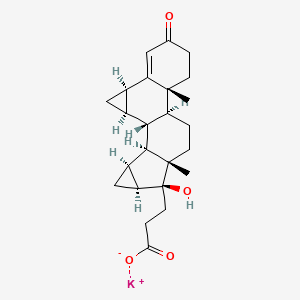 molecular formula C24H31KO4 B13400870 potassium;3-[(1R,2R,4R,10R,11S,14S,15S,16S,18S,19S)-15-hydroxy-10,14-dimethyl-7-oxo-15-hexacyclo[9.8.0.02,4.05,10.014,19.016,18]nonadec-5-enyl]propanoate 