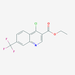 molecular formula C13H9ClF3NO2 B1340095 Ethyl 4-chloro-7-(trifluoromethyl)quinoline-3-carboxylate CAS No. 21168-42-3