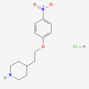 molecular formula C13H19ClN2O3 B1340097 4-[2-(4-Nitrophenoxy)ethyl]piperidine hydrochloride CAS No. 1220037-90-0