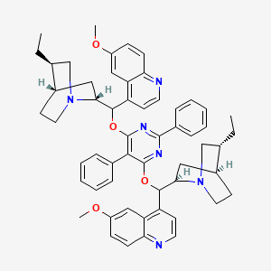 molecular formula C56H60N6O4 B13401275 Hydroquinidine 2,5-diphenyl-4,6-pyri-midinediyl diether 