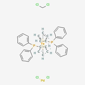 molecular formula C35H30Cl4FeP2Pd-6 B13401346 Cyclopenta-2,4-dien-1-yl(diphenyl)phosphane;cyclopentyl(diphenyl)phosphane;dichloromethane;dichloropalladium;iron 