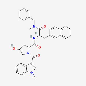 molecular formula C36H36N4O4 B13401447 N(2)-(4-Hydroxy-1-(1-methyl-1H-indol-3-yl)carbonyl-L-prolyl)-N-methyl-N-phenylmethyl-3-(2-naphthyl)-L-alaninamide 