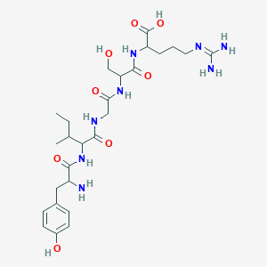 molecular formula C26H42N8O8 B13401456 H-DL-Tyr-DL-xiIle-Gly-DL-Ser-DL-Arg-OH 