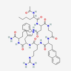 molecular formula C51H69N13O9 B13401480 Ac-DL-Nle-DL-Asp(1)-bAla-DL-2Nal-DL-Arg-DL-Trp-DL-Lys(1)-NH2 