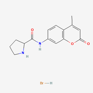 molecular formula C15H17BrN2O3 B13401511 (S)-N-(4-Methyl-2-oxo-2H-chromen-7-yl)pyrrolidine-2-carboxamide hydrobromide 