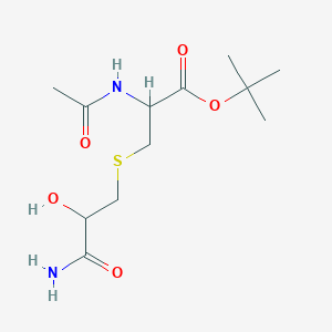 molecular formula C12H22N2O5S B13401538 Tert-butyl 2-acetamido-3-(3-amino-2-hydroxy-3-oxopropyl)sulfanylpropanoate 