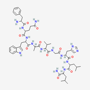 molecular formula C53H76N14O10 B13401541 H-D-Phe-Gln-Trp-Ala-Val-Gly-His-Leu-Leu-NH2 