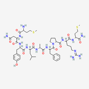 molecular formula C52H80N14O11S2 B13401566 H-DL-Met-DL-Asn-DL-Tyr-DL-Leu-DL-Ala-DL-Phe-DL-Pro-DL-Arg-DL-Met-NH2 